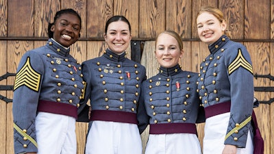 (From left to right) Class of 2022 Cadets Hannah Blakey, Holland Pratt, Veronica Lucian and Krista Flinkstrom.