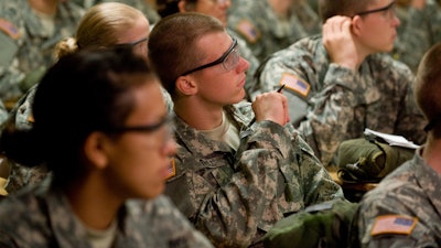 Basic training students participate in the Army's Battlemind training at Fort Jackson, S.C.